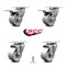 Service Caster 3 Inch Semi Steel Wheel Swivel Top Plate Caster Total Lock Brakes SCC, 2PK SCC-TTL20S314-SSS-2-S-2 - alternate 1
